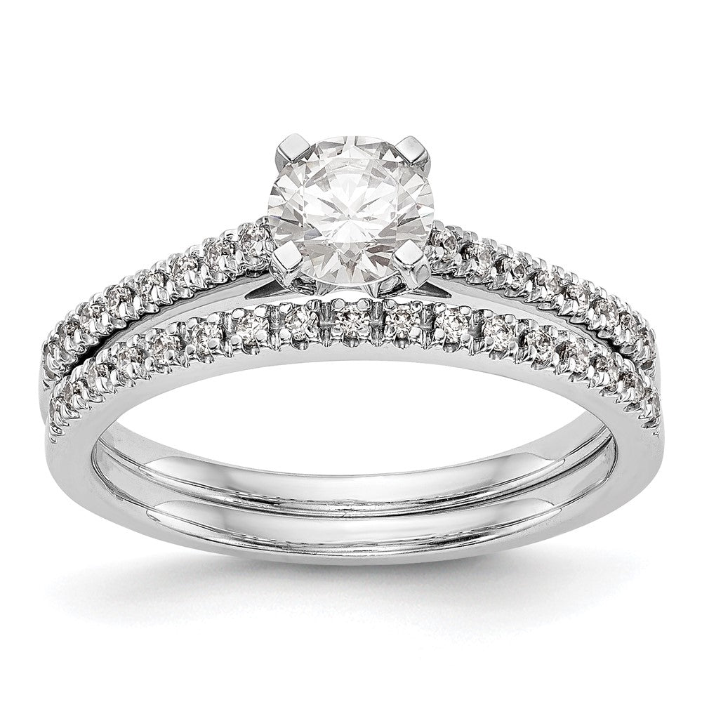 14k White Gold 1/10 ct Lab Grown Dia VS/SI+ G+ Semi Peg Engagement Ring