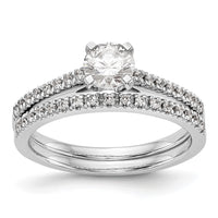 14k White Gold 1/10 ct Lab Grown Dia VS/SI+ G+ Semi Peg Engagement Ring