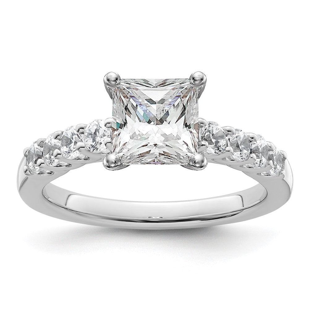 14k White Gold 1/2 ct Lab Grown Dia VS/SI+ G+ Semi Peg Set Engagement Ring