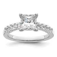 14k White Gold 1/2 ct Lab Grown Dia VS/SI+ G+ Semi Peg Set Engagement Ring