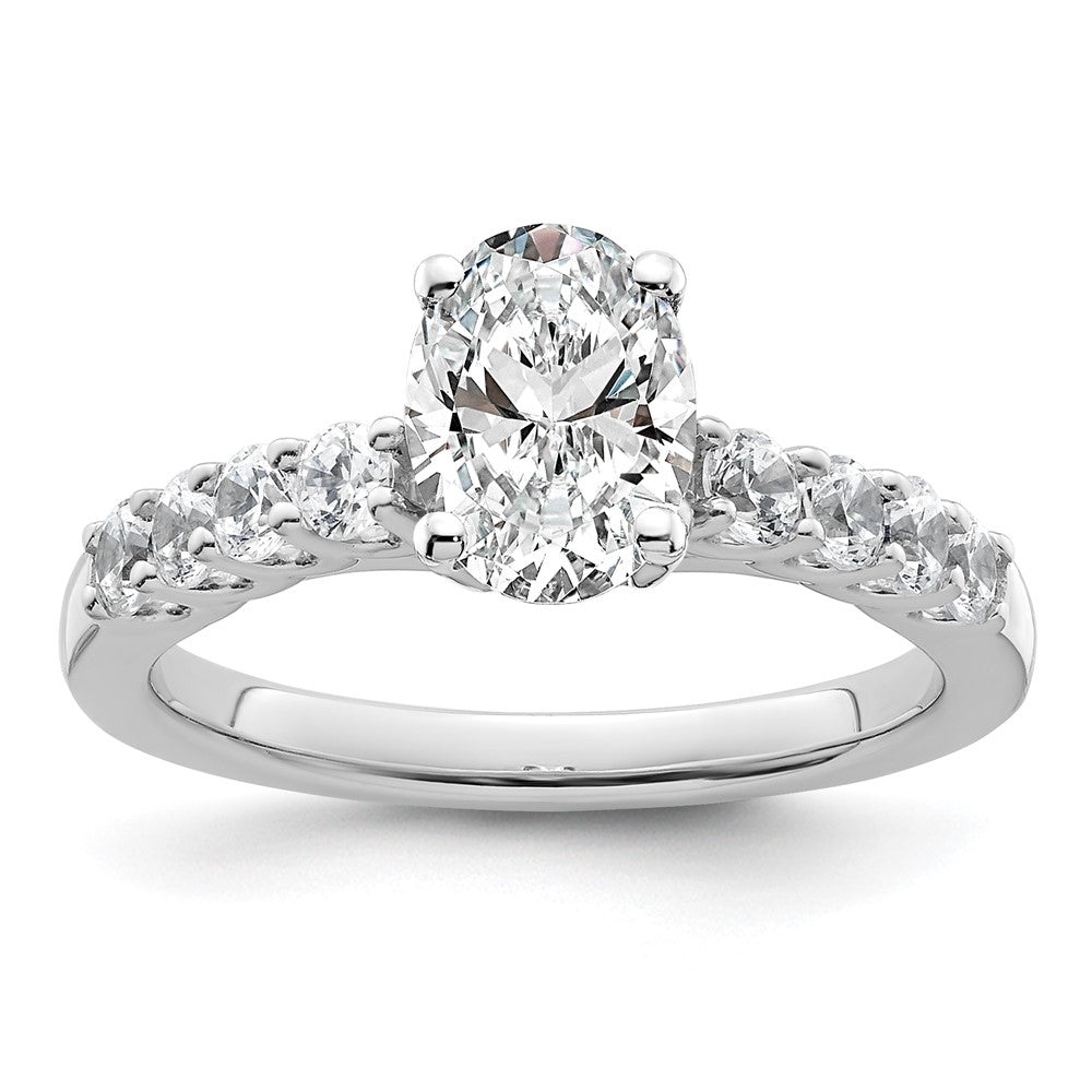 14k White Gold 1/2 ct Lab Grown Dia VS/SI+ G+ Semi Peg Set Engagement Ring