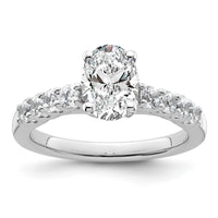 14k White Gold 1/2 ct Lab Grown Dia VS/SI+ G+ Semi Peg Set Engagement Ring
