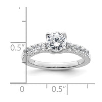 14k White Gold 1/2 ct Lab Grown Dia VS/SI+ G+ Semi Peg Set Engagement Ring