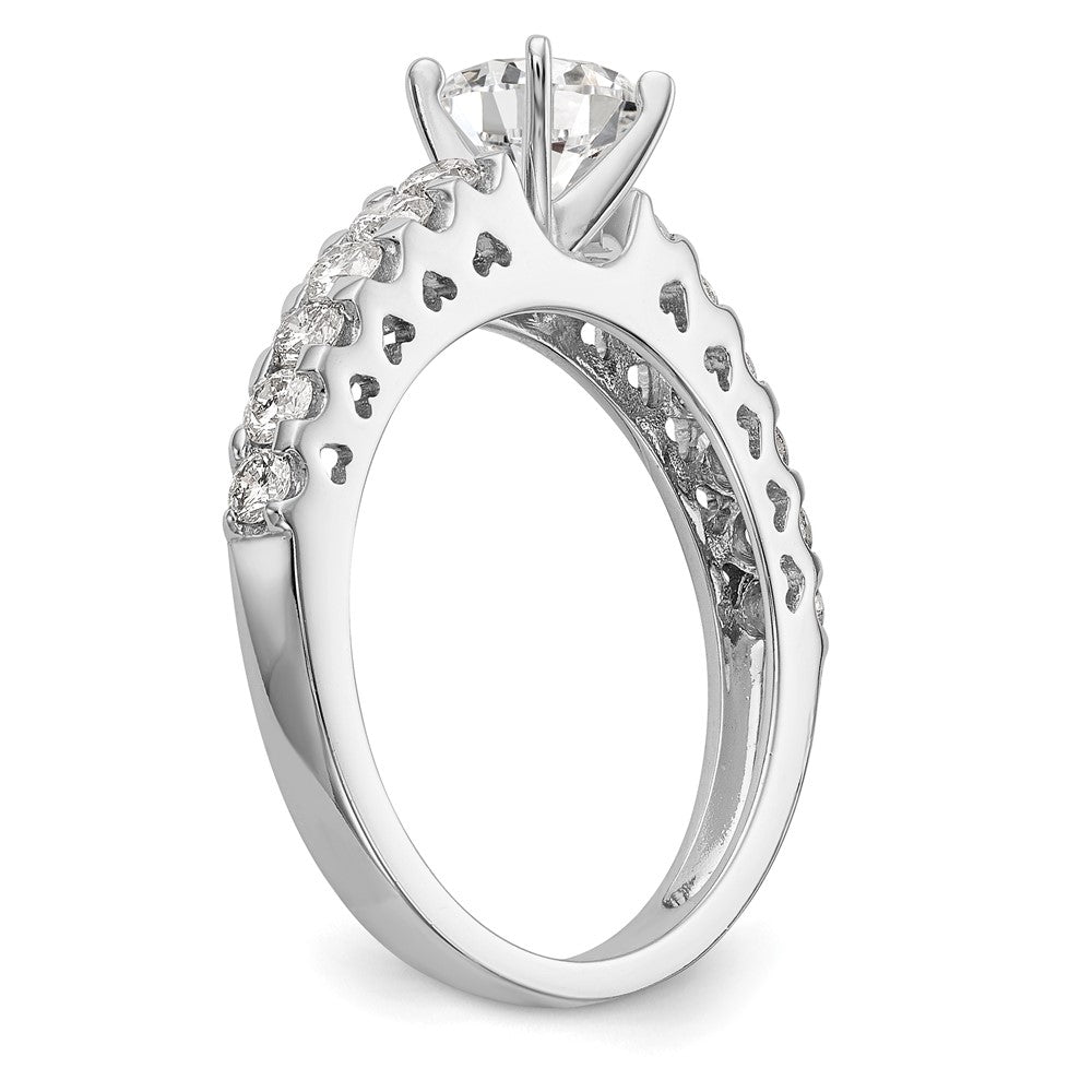 14k White Gold 1/2 ct Lab Grown Dia VS/SI+ G+ Semi Peg Set Engagement Ring