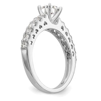 14k White Gold 1/2 ct Lab Grown Dia VS/SI+ G+ Semi Peg Set Engagement Ring