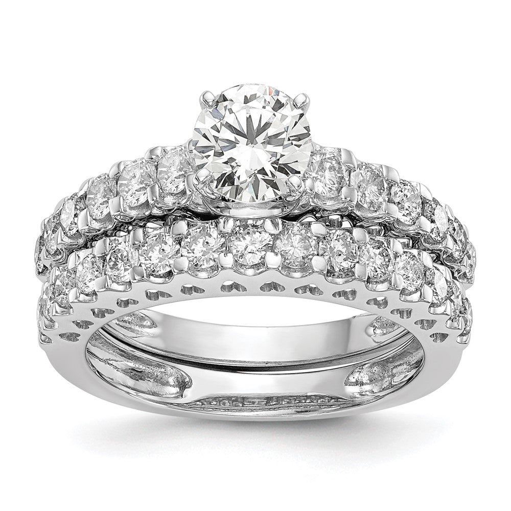 14k White Gold 1/2 ct Lab Grown Dia VS/SI+ G+ Semi Peg Set Engagement Ring