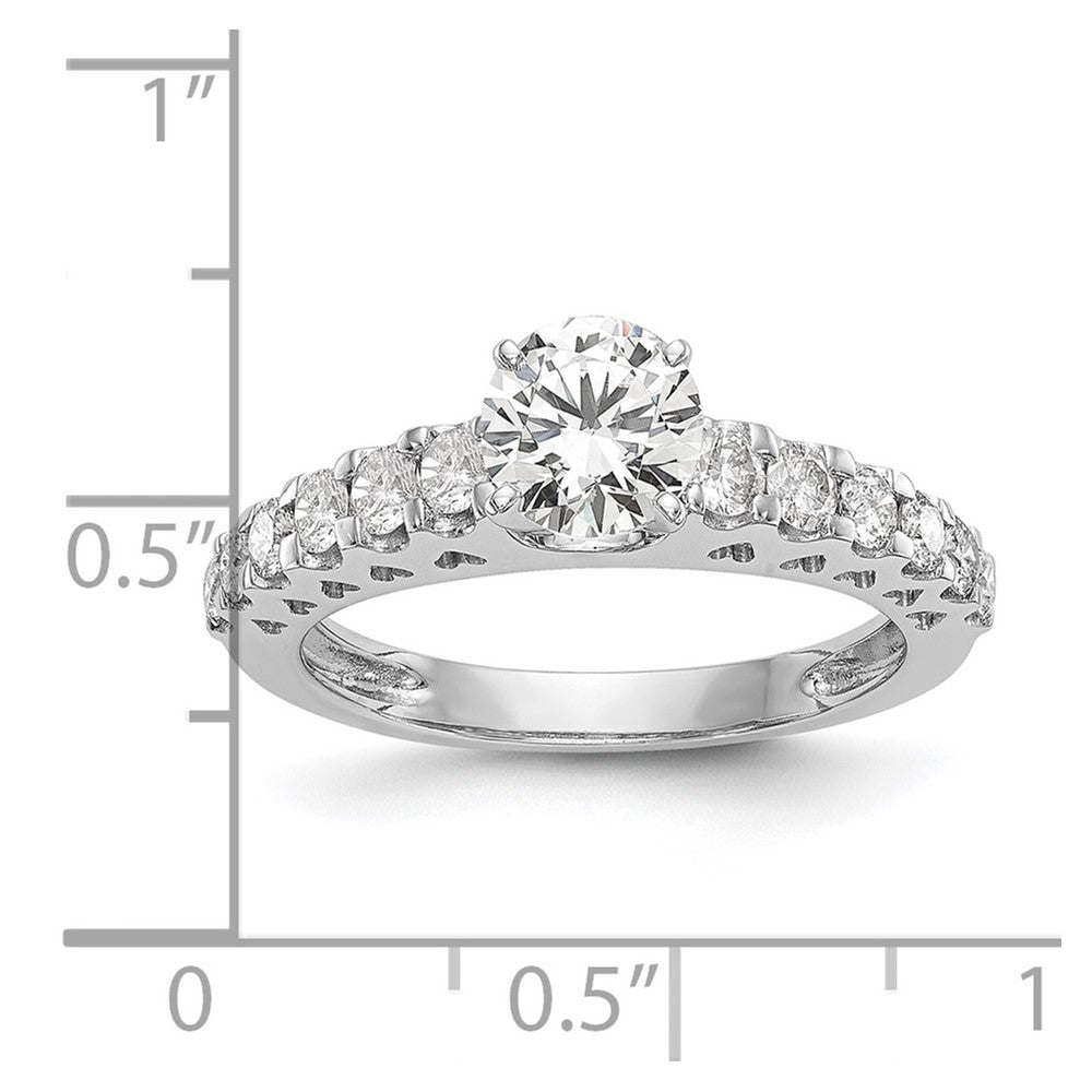 14k White Gold 1/2 ct Lab Grown Dia VS/SI+ G+ Semi Peg Set Engagement Ring