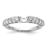 14k White Gold 1/2 ct Lab Grown Dia VS/SI+ G+ Semi Peg Set Engagement Ring