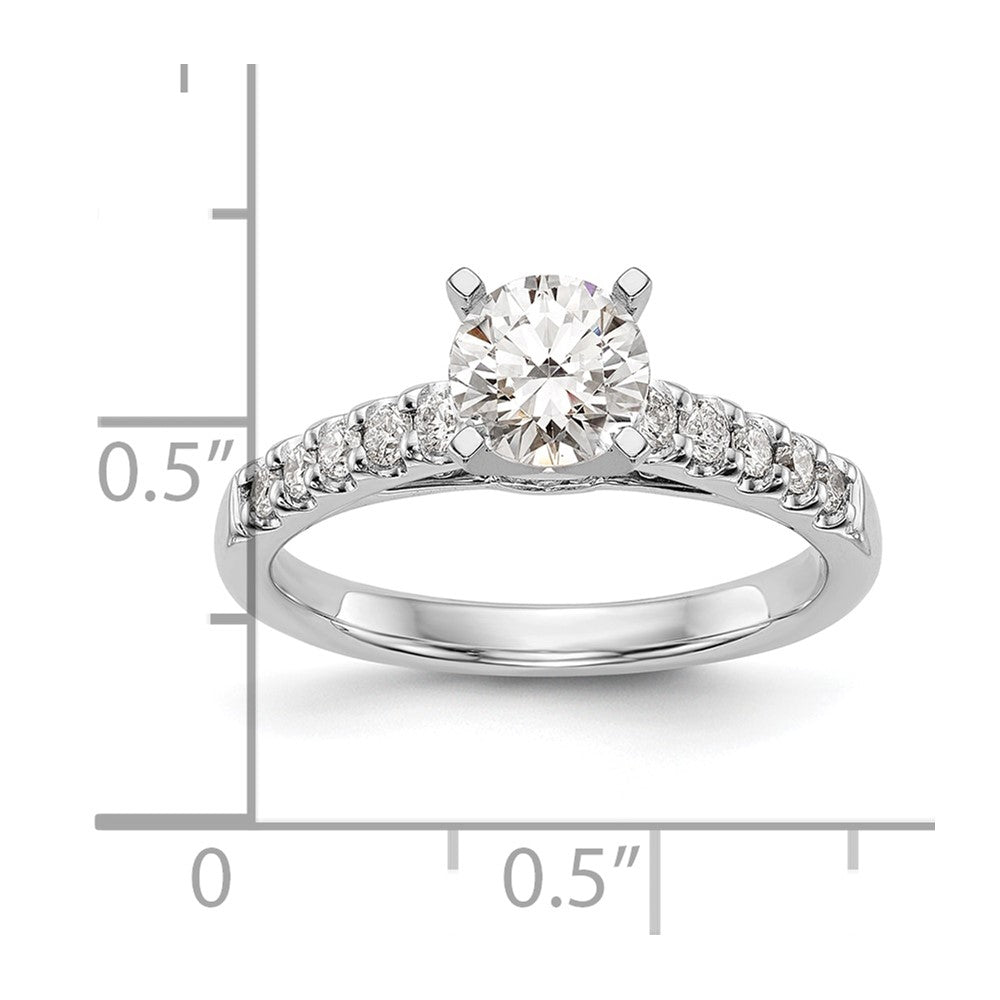 14k White Gold 1/3 ct Lab Grown Dia VS/SI+ G+ Semi Peg Engagement Ring