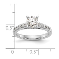 14k White Gold 1/3 ct Lab Grown Dia VS/SI+ G+ Semi Peg Engagement Ring