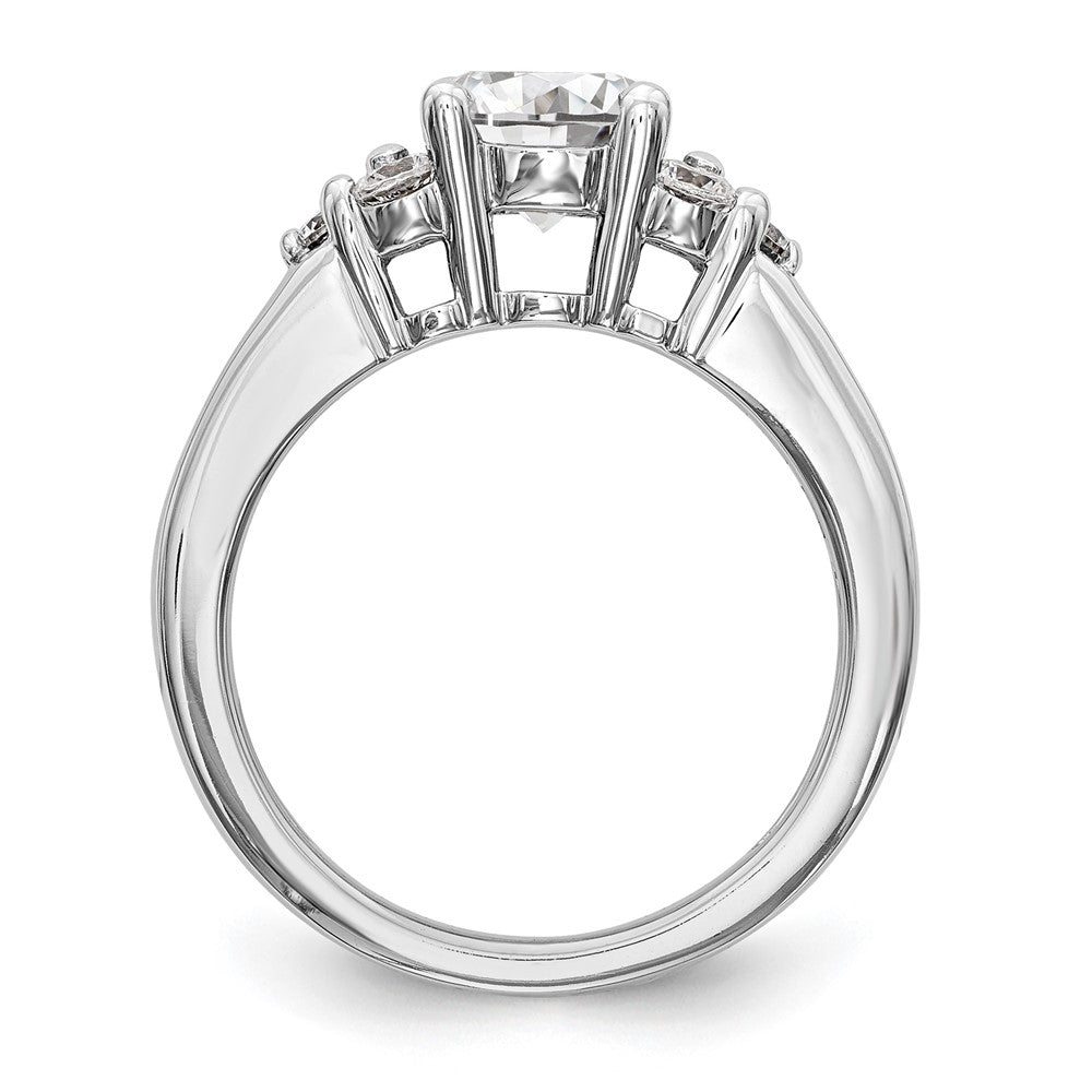 14k White Gold 3/4 ct Lab Grown Dia VS/SI+ G+ 1 1/4 ct Center Semi Eng Ring