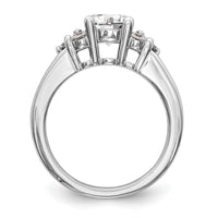 14k White Gold 3/4 ct Lab Grown Dia VS/SI+ G+ 1 1/4 ct Center Semi Eng Ring
