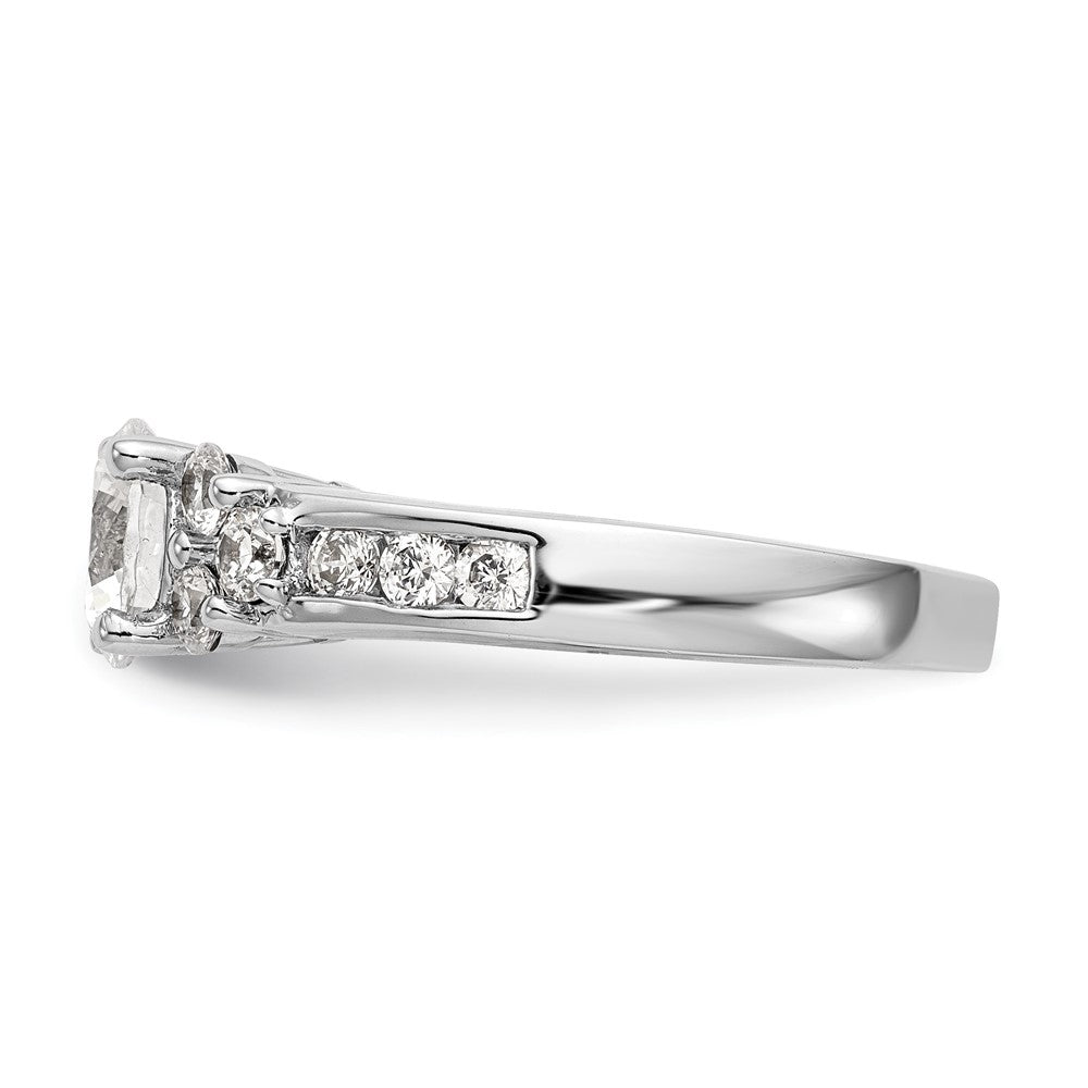 14k White Gold 3/4 ct Lab Grown Dia VS/SI+ G+ 1 1/4 ct Center Semi Eng Ring