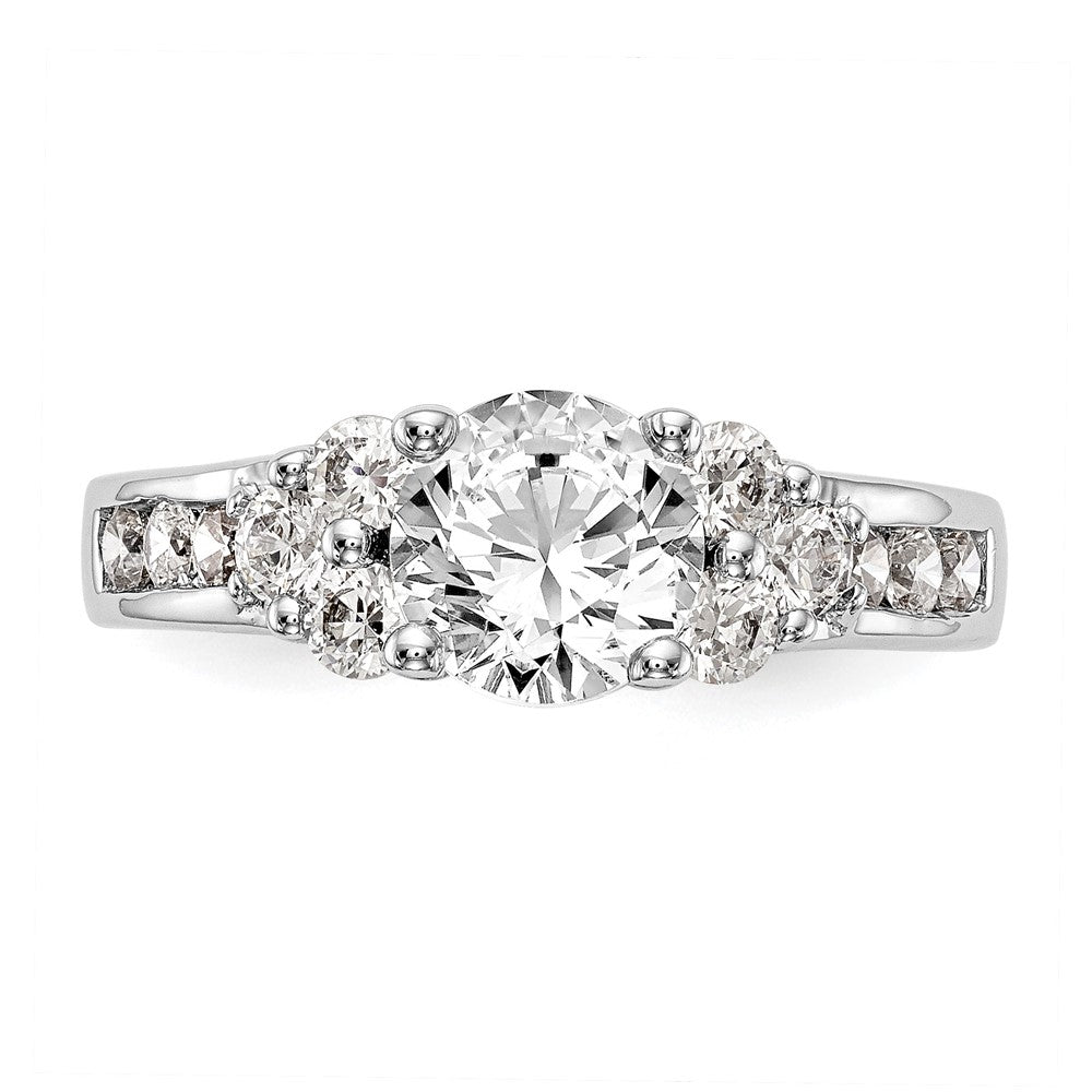 14k White Gold 3/4 ct Lab Grown Dia VS/SI+ G+ 1 1/4 ct Center Semi Eng Ring