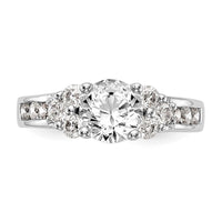 14k White Gold 3/4 ct Lab Grown Dia VS/SI+ G+ 1 1/4 ct Center Semi Eng Ring