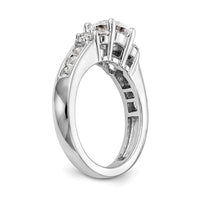 14k White Gold 3/4 ct Lab Grown Dia VS/SI+ G+ 1 1/4 ct Center Semi Eng Ring