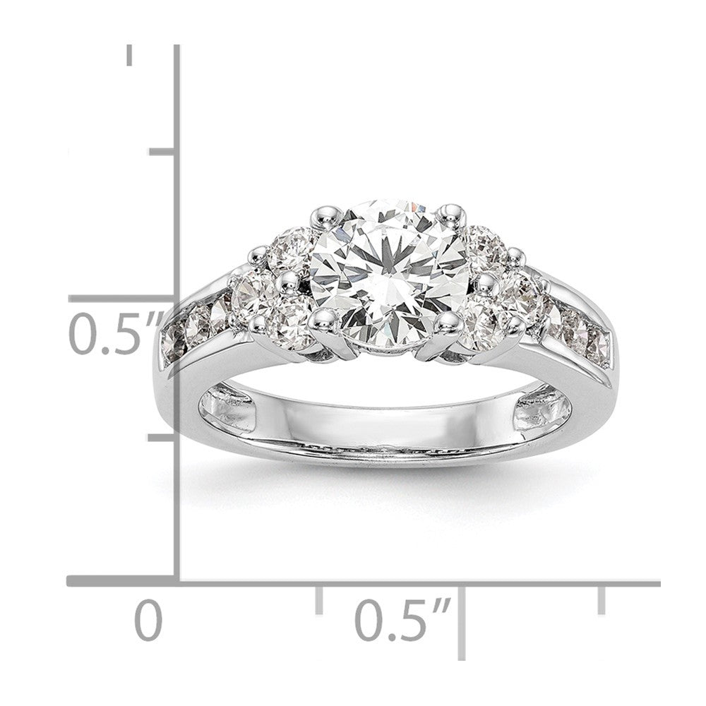 14k White Gold 3/4 ct Lab Grown Dia VS/SI+ G+ 1 1/4 ct Center Semi Eng Ring