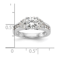 14k White Gold 3/4 ct Lab Grown Dia VS/SI+ G+ 1 1/4 ct Center Semi Eng Ring
