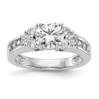 14k White Gold 3/4 ct Lab Grown Dia VS/SI+ G+ 1 1/4 ct Center Semi Eng Ring