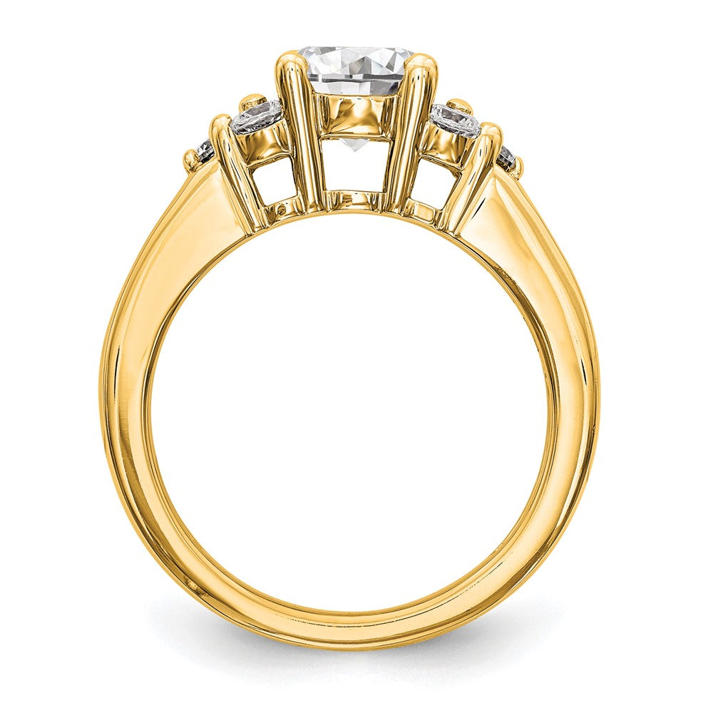 14k 3/4 ct Lab Grown Diamond VS/SI+ G+ 1 1/4 ct Center Semi Engagement Ring