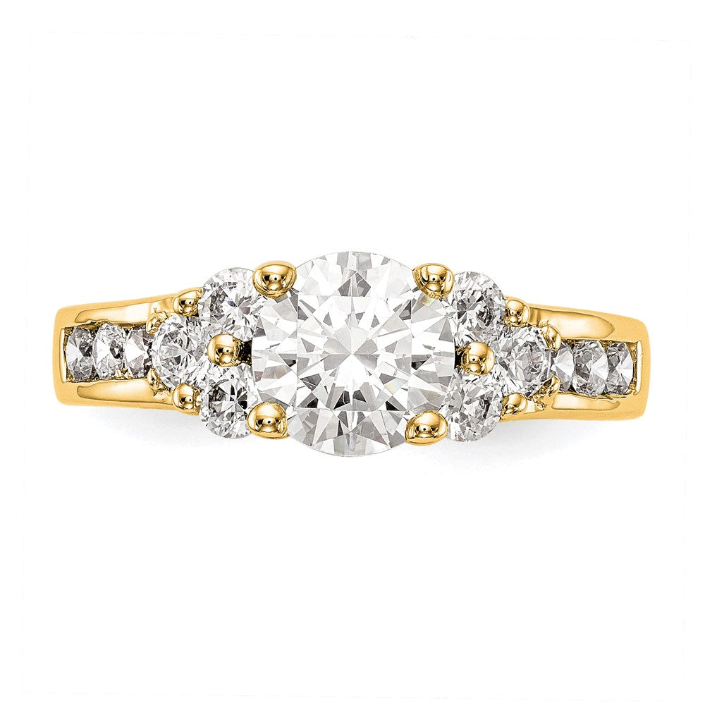 14k 3/4 ct Lab Grown Diamond VS/SI+ G+ 1 1/4 ct Center Semi Engagement Ring