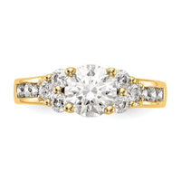14k 3/4 ct Lab Grown Diamond VS/SI+ G+ 1 1/4 ct Center Semi Engagement Ring