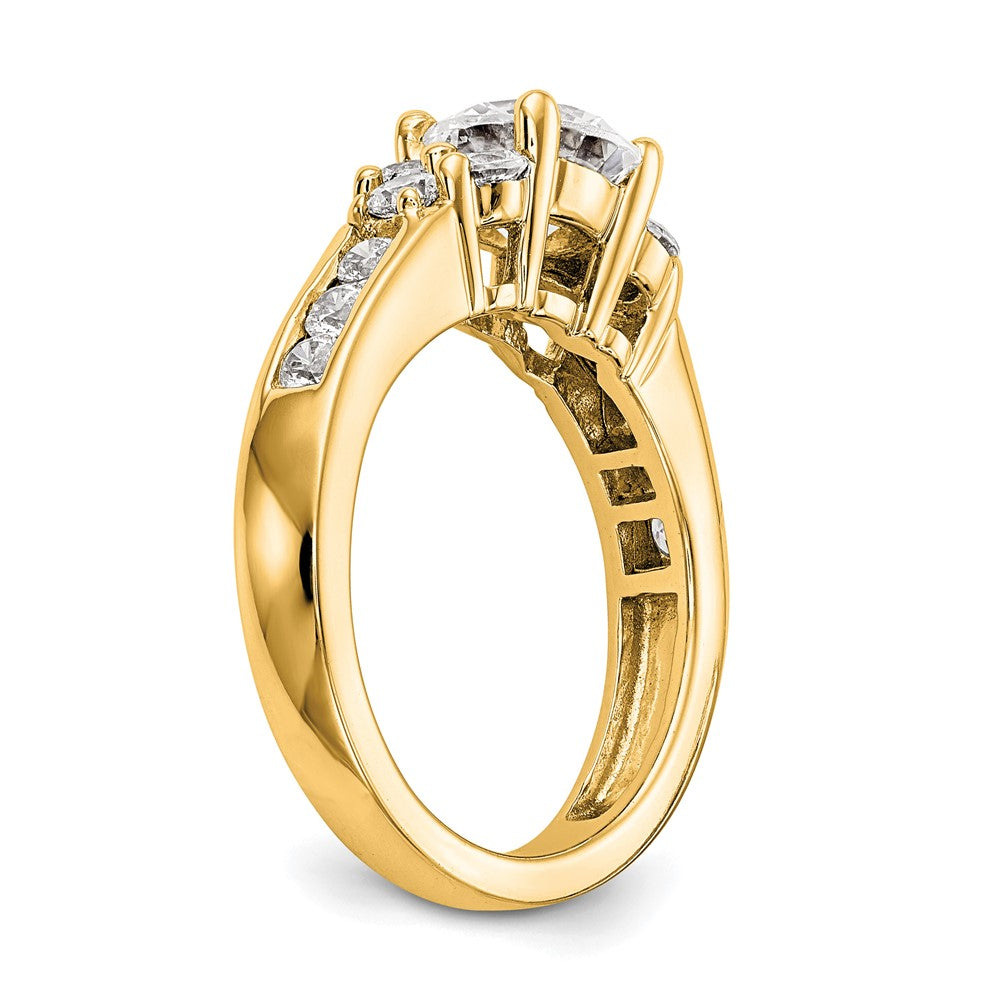 14k 3/4 ct Lab Grown Diamond VS/SI+ G+ 1 1/4 ct Center Semi Engagement Ring