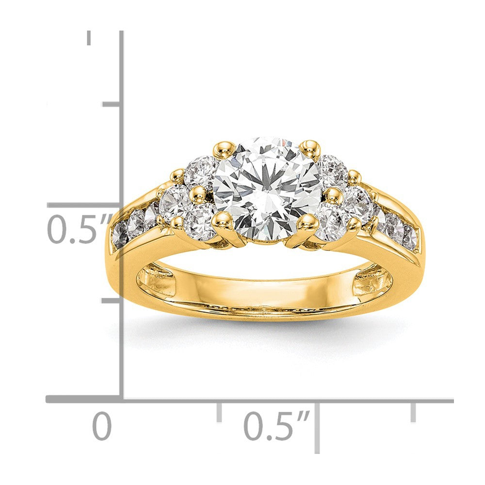 14k 3/4 ct Lab Grown Diamond VS/SI+ G+ 1 1/4 ct Center Semi Engagement Ring