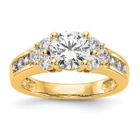 14k 3/4 ct Lab Grown Diamond VS/SI+ G+ 1 1/4 ct Center Semi Engagement Ring