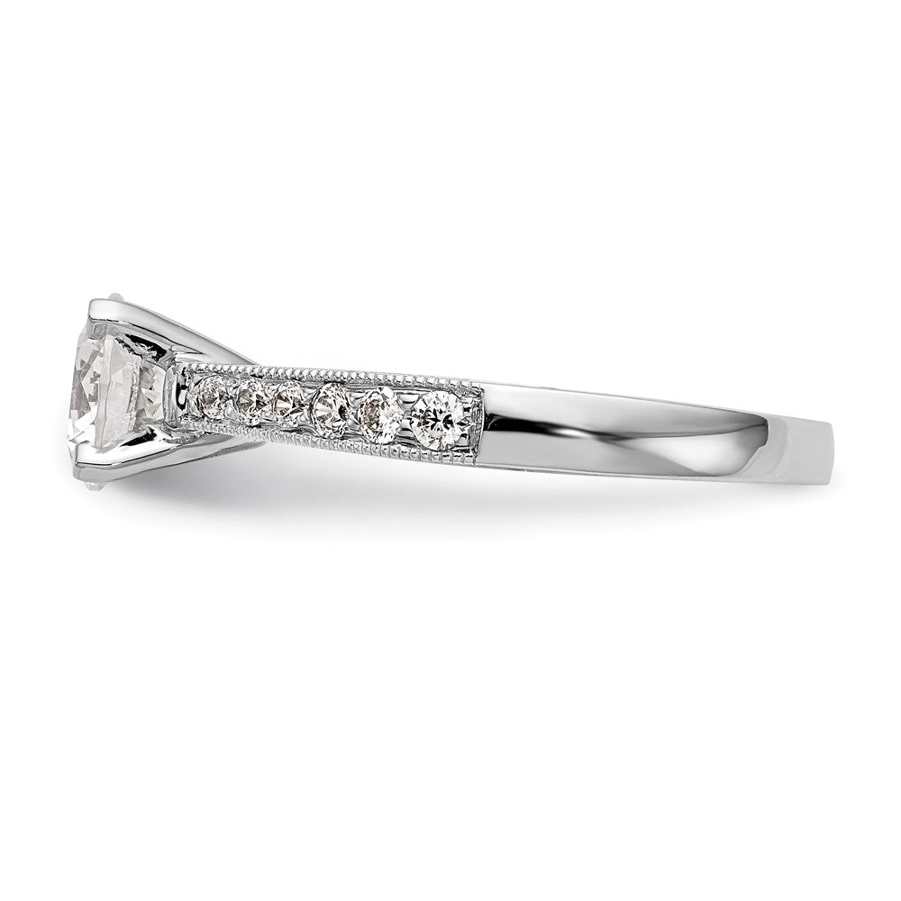 14k White Gold 1/4 ct Lab Grown Diamond VS/SI+ G+ 1 ct Center Semi Eng Ring