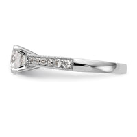 14k White Gold 1/4 ct Lab Grown Diamond VS/SI+ G+ 1 ct Center Semi Eng Ring