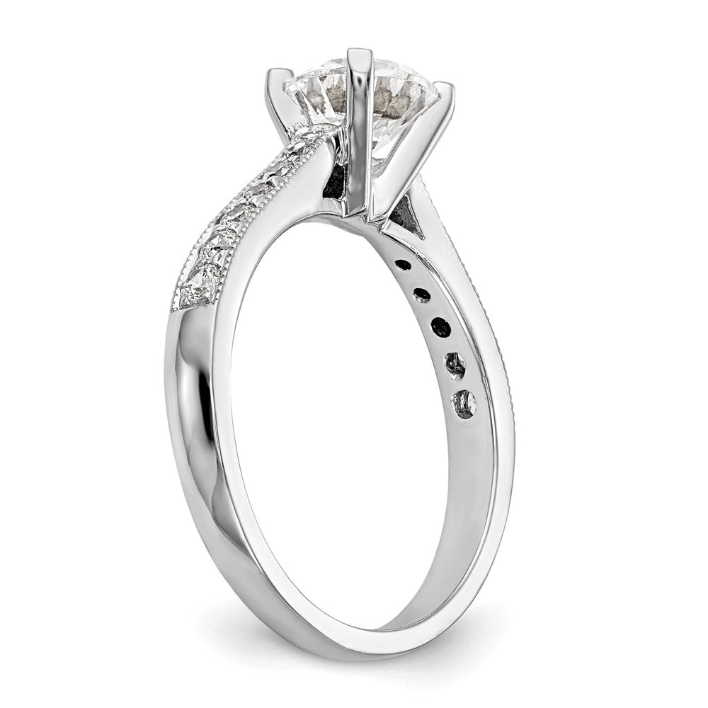 14k White Gold 1/4 ct Lab Grown Diamond VS/SI+ G+ 1 ct Center Semi Eng Ring