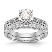14k White Gold 1/4 ct Lab Grown Diamond VS/SI+ G+ 1 ct Center Semi Eng Ring