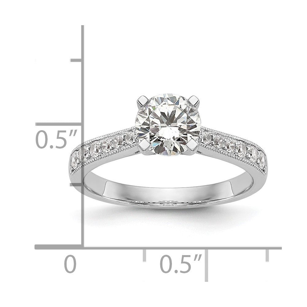 14k White Gold 1/4 ct Lab Grown Diamond VS/SI+ G+ 1 ct Center Semi Eng Ring