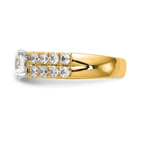 14k 1 3/8 ct Lab Grown Dia VS/SI+ G+ Semi-Mount Peg Set Engagement Ring