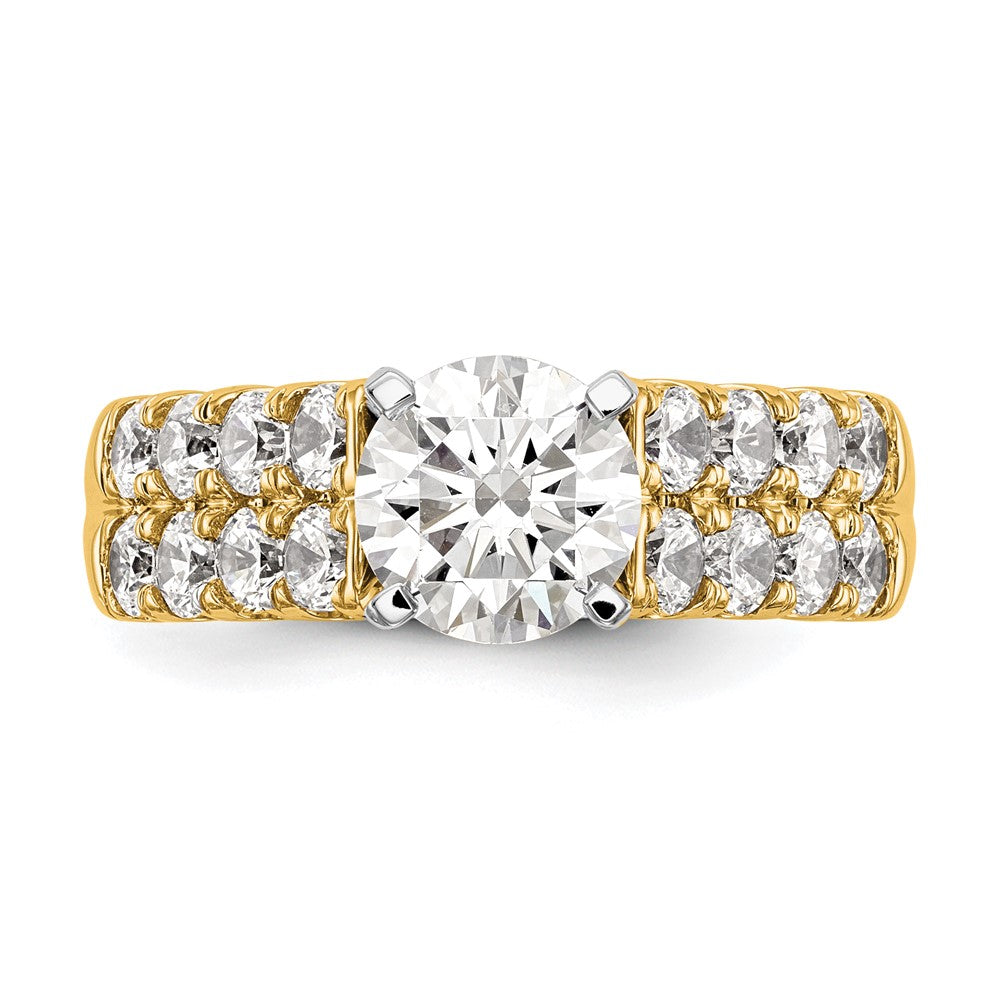 14k 1 3/8 ct Lab Grown Dia VS/SI+ G+ Semi-Mount Peg Set Engagement Ring