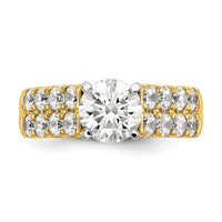 14k 1 3/8 ct Lab Grown Dia VS/SI+ G+ Semi-Mount Peg Set Engagement Ring