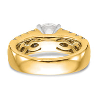 14k 1 3/8 ct Lab Grown Dia VS/SI+ G+ Semi-Mount Peg Set Engagement Ring