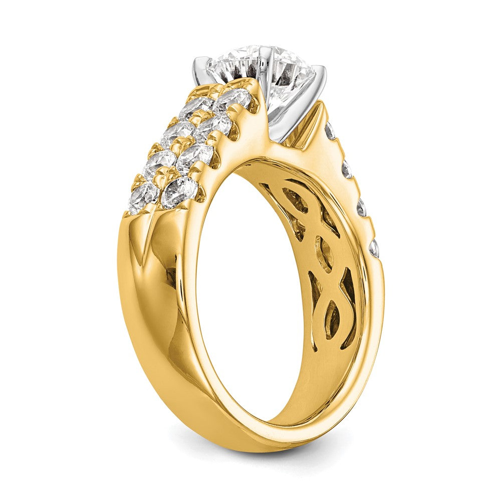 14k 1 3/8 ct Lab Grown Dia VS/SI+ G+ Semi-Mount Peg Set Engagement Ring