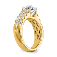 14k 1 3/8 ct Lab Grown Dia VS/SI+ G+ Semi-Mount Peg Set Engagement Ring
