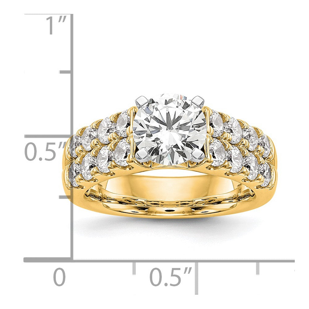 14k 1 3/8 ct Lab Grown Dia VS/SI+ G+ Semi-Mount Peg Set Engagement Ring