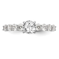 14k White Gold 3/4 ct Lab Grown Dia VS/SI+ G+ Semi Peg Set Engagement Ring