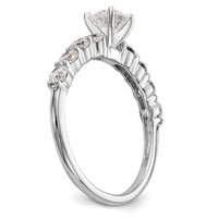 14k White Gold 3/4 ct Lab Grown Dia VS/SI+ G+ Semi Peg Set Engagement Ring