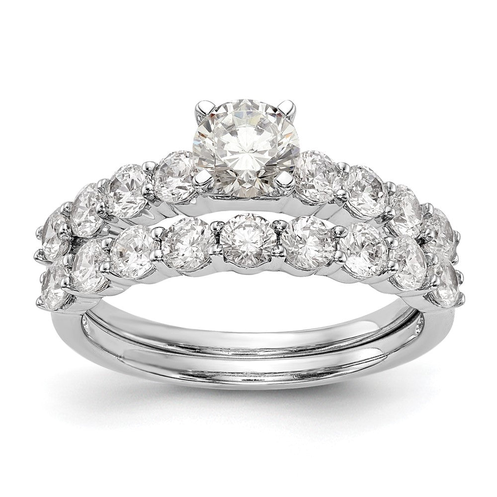 14k White Gold 3/4 ct Lab Grown Dia VS/SI+ G+ Semi Peg Set Engagement Ring