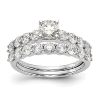 14k White Gold 3/4 ct Lab Grown Dia VS/SI+ G+ Semi Peg Set Engagement Ring