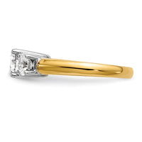 14k Two-tone Three Stone Engagement Ring Mounting