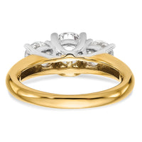 14k Two-tone Three Stone Engagement Ring Mounting