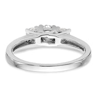 14k White Gold 1/2 ct Lab Grown Dia VS/SI+ G+ Comp 3 Stone Engagement Ring