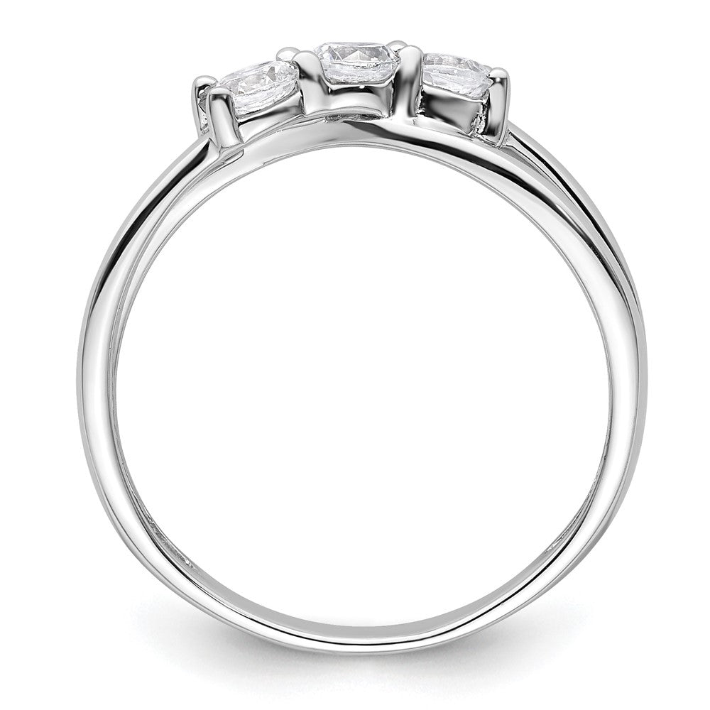 14k White Gold 1/2ct Lab Grown Diamond VS/SI+ G+ Comp 3 Stone Eng Ring