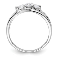 14k White Gold 1/2ct Lab Grown Diamond VS/SI+ G+ Comp 3 Stone Eng Ring